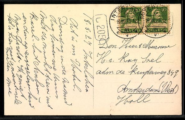 Cartoline postali: AK Interlaken, Hotel Simplon – Usato da Berlin venduto da bartko-reher 1