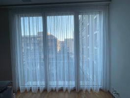 🪟 Weisse Voile-Vorhänge 590x246cm – Wave-Falte 🪟