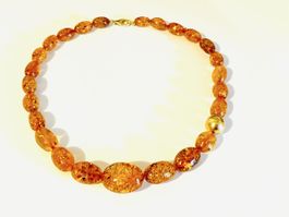 Authentic Baltic Amber Necklace - Gold Plated Silver