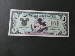USA 1991, 1 Disney-Dollar ungefaltet