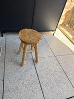 Tabouret bois massif rond vintage bon état