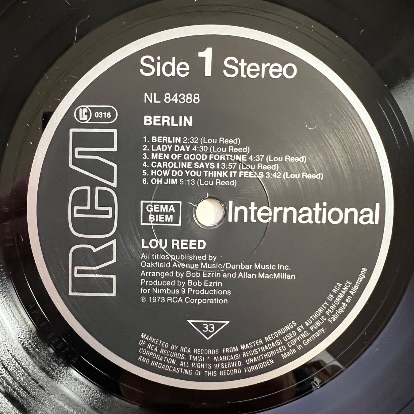 Vinyles: Lou Reed - Berlin / D-Press. 1985 - TOP – D'occasion à Gais par soundcave57 1