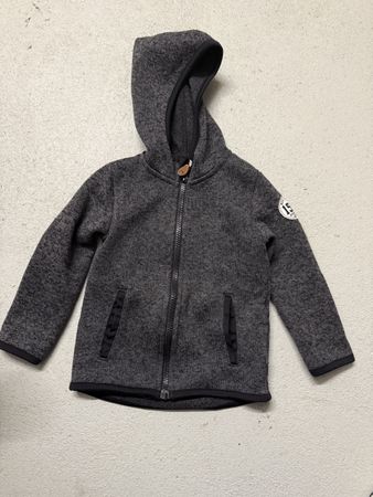 Faserpelz / Fleecjacke für Kinder, Grösse 98, Grau Melange