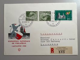1955 Nat. Breifm. Ausst. Lausanne W33+W34 2 Briefe