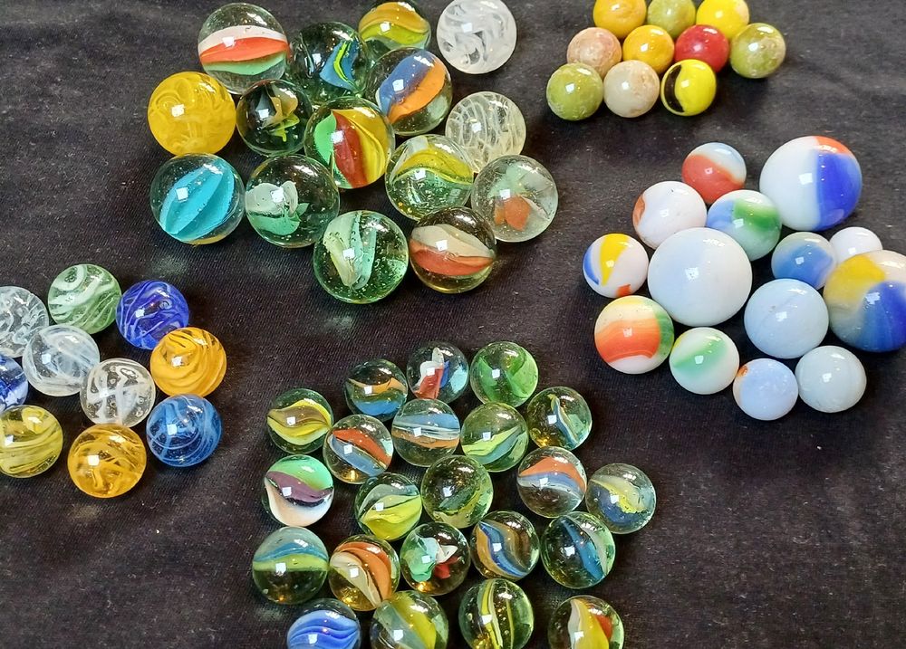 20 Murmeln + 1 Kanarische Riesenmurmel - Buntes Spielset Für Kinder Ab 3 Jahren