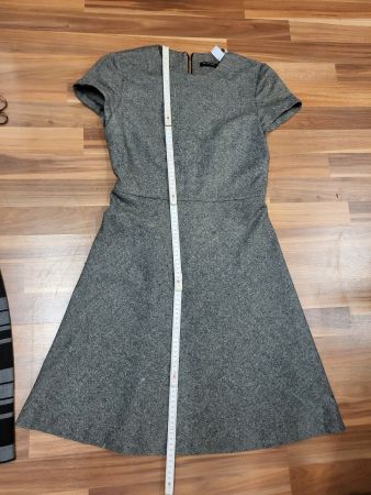 Schickes Woll Kleid Gr36grau kurzarm Übergangszeit