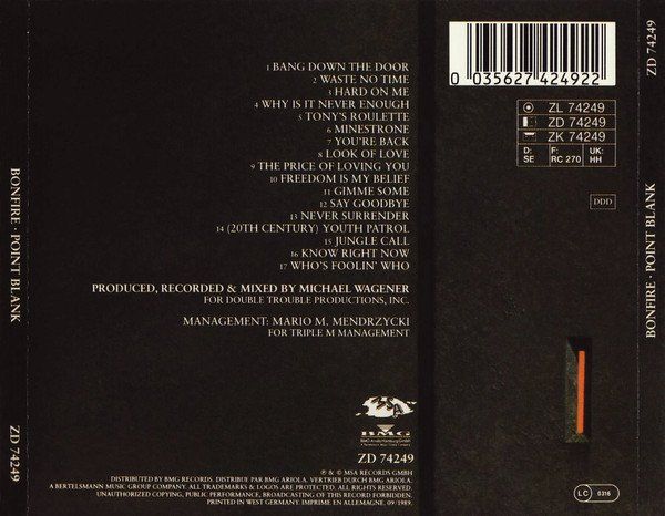 CDs: Bonfire – Point Blank – D'occasion à Gingins par Demonseed 1