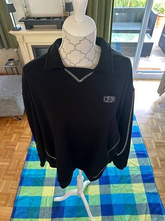 Sweatshirt, Grösse: M, Farbe: Schwarz, mit Kragen