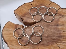 10 grosse Schlüssel Ringe Ø 4.5cm, Stahl vern. (3972#NSH6)