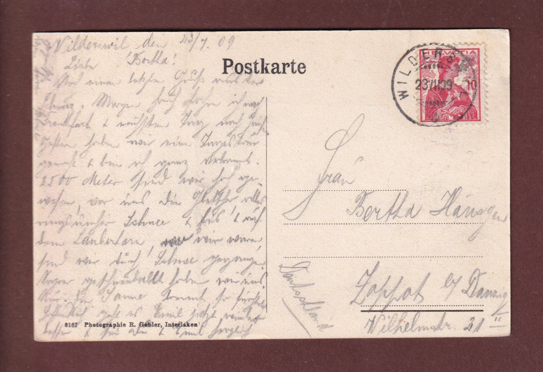 Cartoline postali: KLEINE SCHEIDEGG - Bahnhof - 1909 – Usato da Pully venduto da nicecards 1