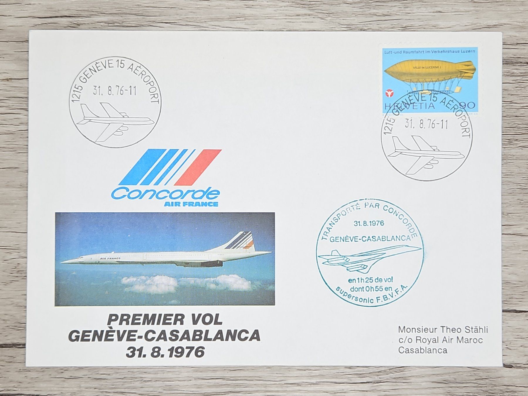 Tutti i francobolli: CL21 Enveloppe + Timbre Suisse 1976 Concorde – Usato da Cousset venduto da Patrick_Collections