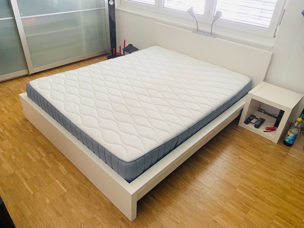 bett-malm-ikea-2m-x-1-6m-mit-2-flex-lattenrost-und-matratze-kaufen