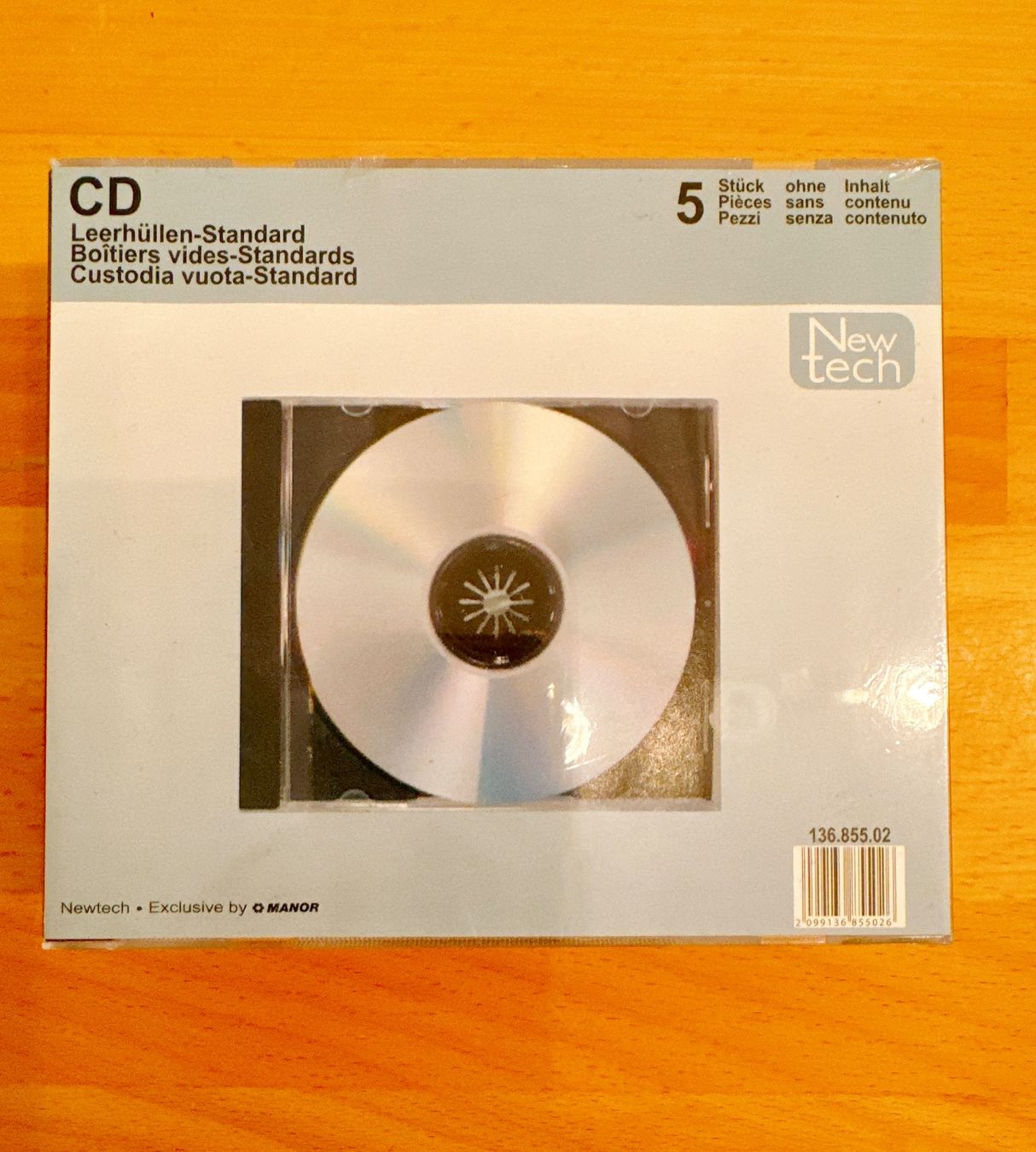 CD: CD-Hüllen Standard, New Tech, leer, 5 Stk., neu – Nuovo e nell'imballaggio originale da Muttenz venduto da denise06