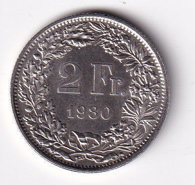 Tutti le monete: Schweiz 2 Franken 1980 vorz-unz – Usato da Neuchâtel venduto da karlpierrino