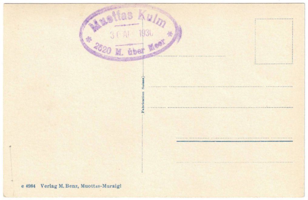 Cartoline postali: St. Moritz - Standseilbahn Muottas Muragl Bergstation – Usato da Binningen venduto da Mountainrider 1