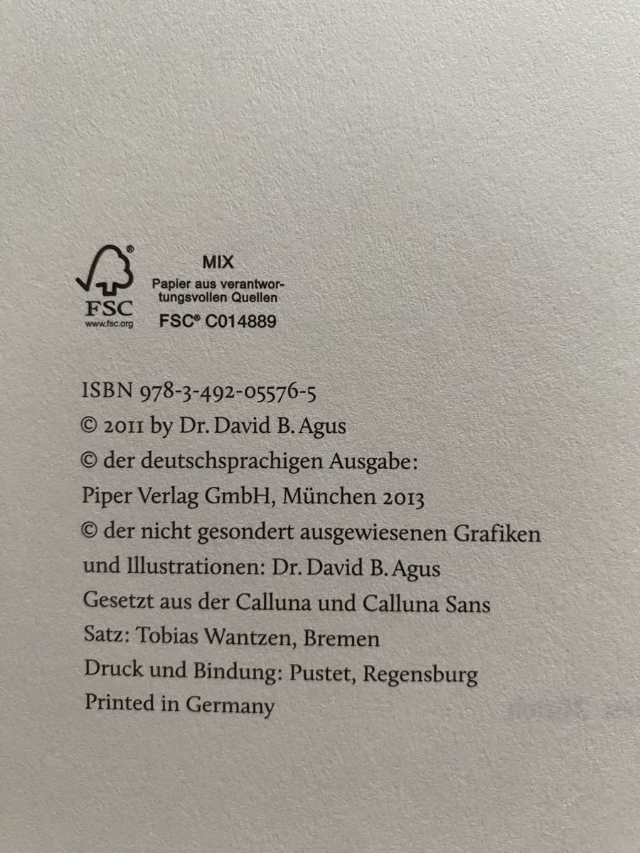 Libri: Leben ohne Krankheit - David B. Agus – Usato da Schwarzenburg venduto da Michellu 6