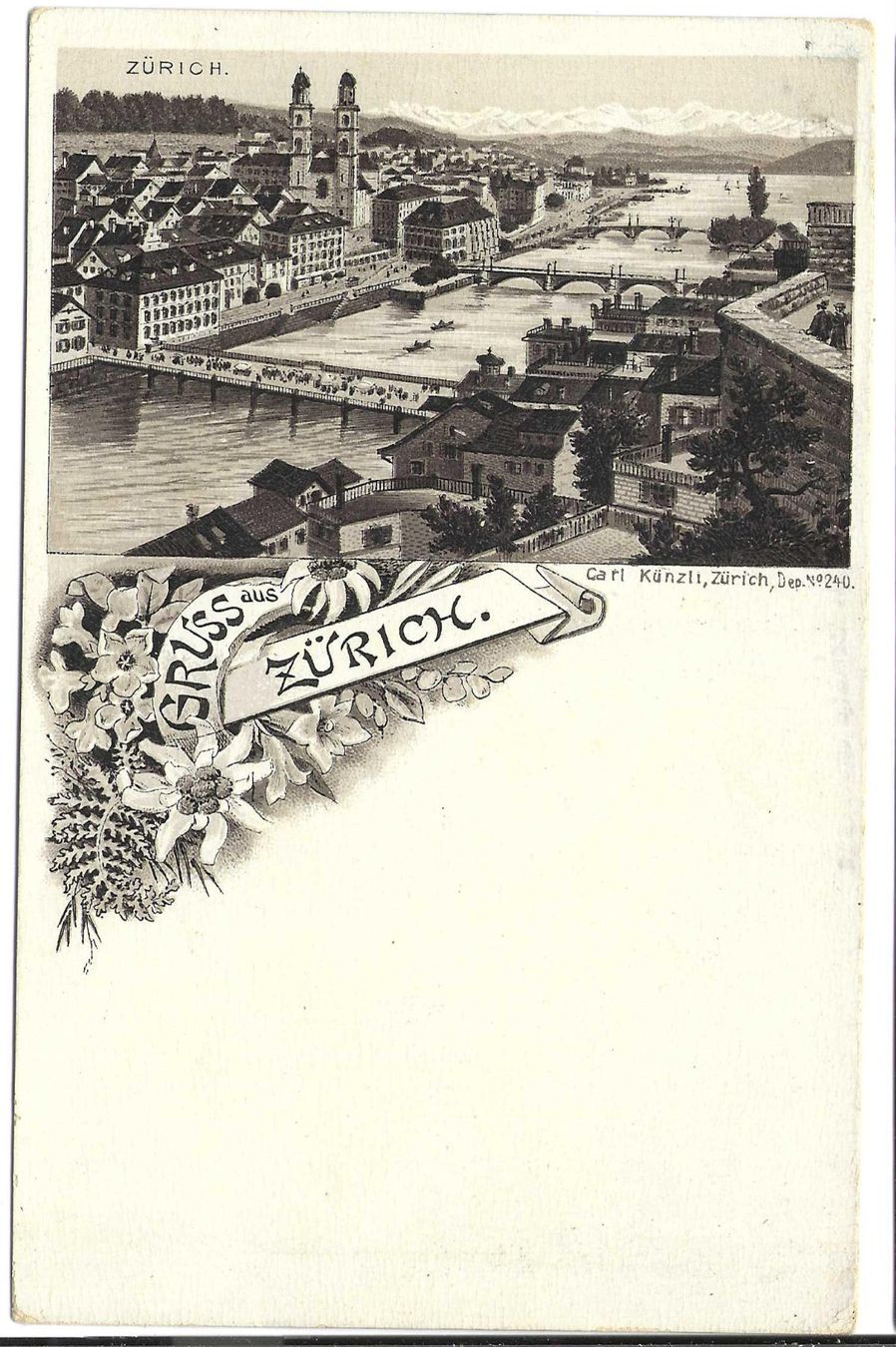 Cartoline postali: Gruss aus Zürich, Litho – Usato da Wildhaus venduto da Brunphil