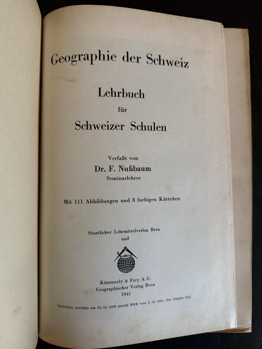 Bücher: Geographie der Schweiz, 1945 – Gebraucht aus Fribourg von Ardoffel 1