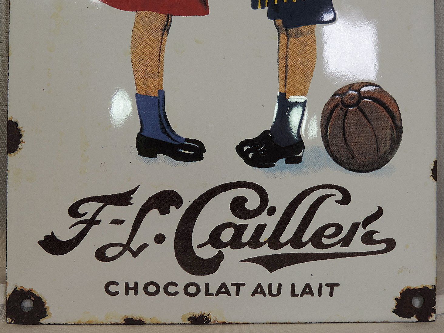 Cailler Insegne: altes Emaille Schild Chocolat Cailler, Werbung – Usato da Duggingen venduto da doogbua 2