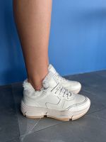 Neue warme Leder-Sneaker mit Plateau  gefüttert 36