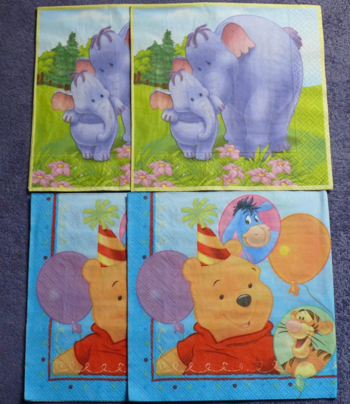 Tovaglioli: 2 x 2 Winnie the Pooh  = 4 Servietten E3 – Nuovo (secondo la descrizione) da Muttenz venduto da Negnuja