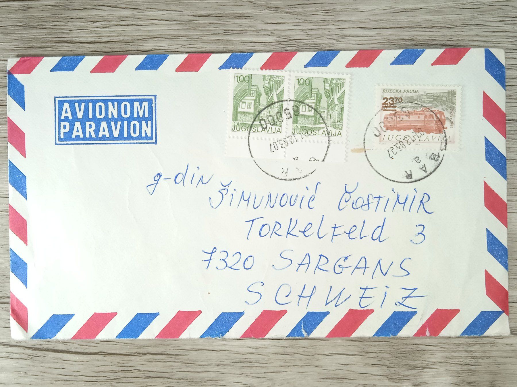 Tutti i francobolli: TR05 Enveloppe + Timbre Jugoslavija 1983 – Usato da Cousset venduto da Patrick_Collections