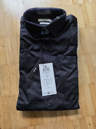Herren Hemd Jack and Jones Slim Fit schwarz Grösse M neu