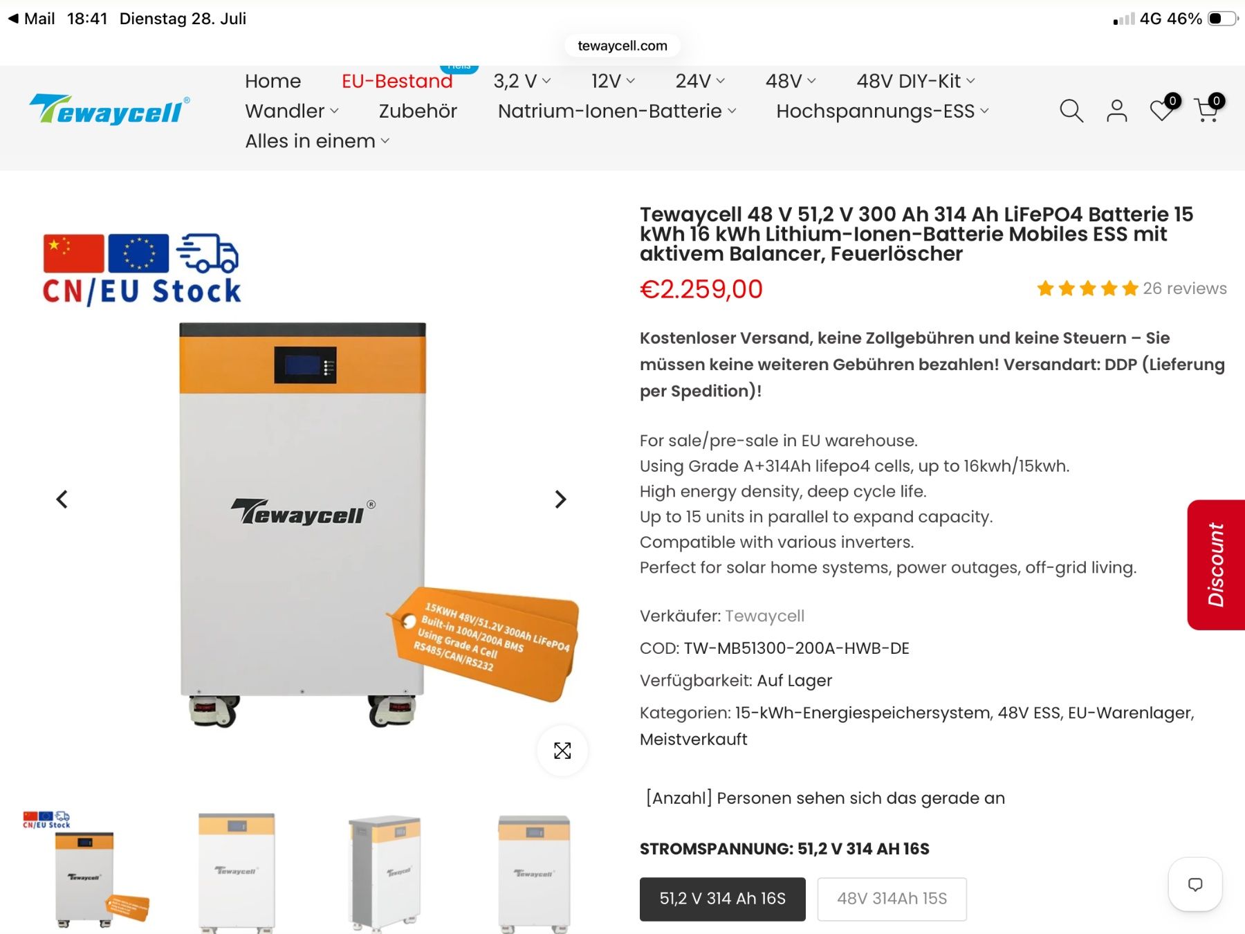 Dispositivi a energia solare: Solarspeichers – Nuovo (secondo la descrizione) da Siblingen venduto da ste_k2hg