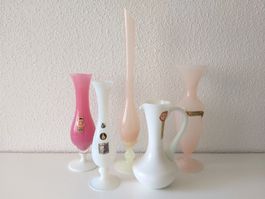 5 x vases en opaline / 5 x Opaline Vase