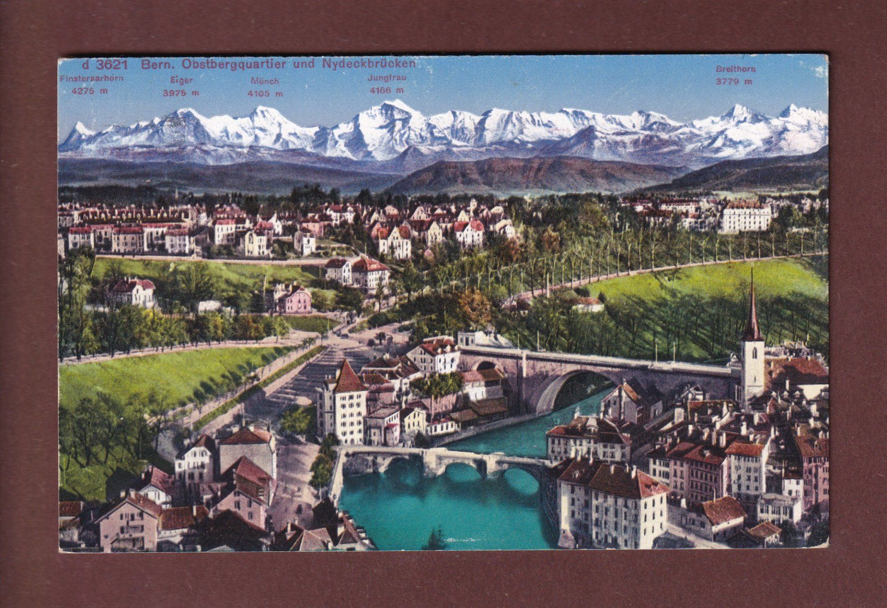 Ansichtskarten: BERN - Obstbergquartier - Nydeckbrücken - 1930 – Gebraucht aus Pully von nicecards-shop