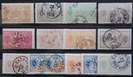 Schweden Dienstm. ex. Kat. 1-16 1874/91
