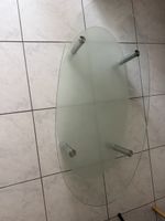 Oval Glass Coffee Table with Metal Legs Used Condition