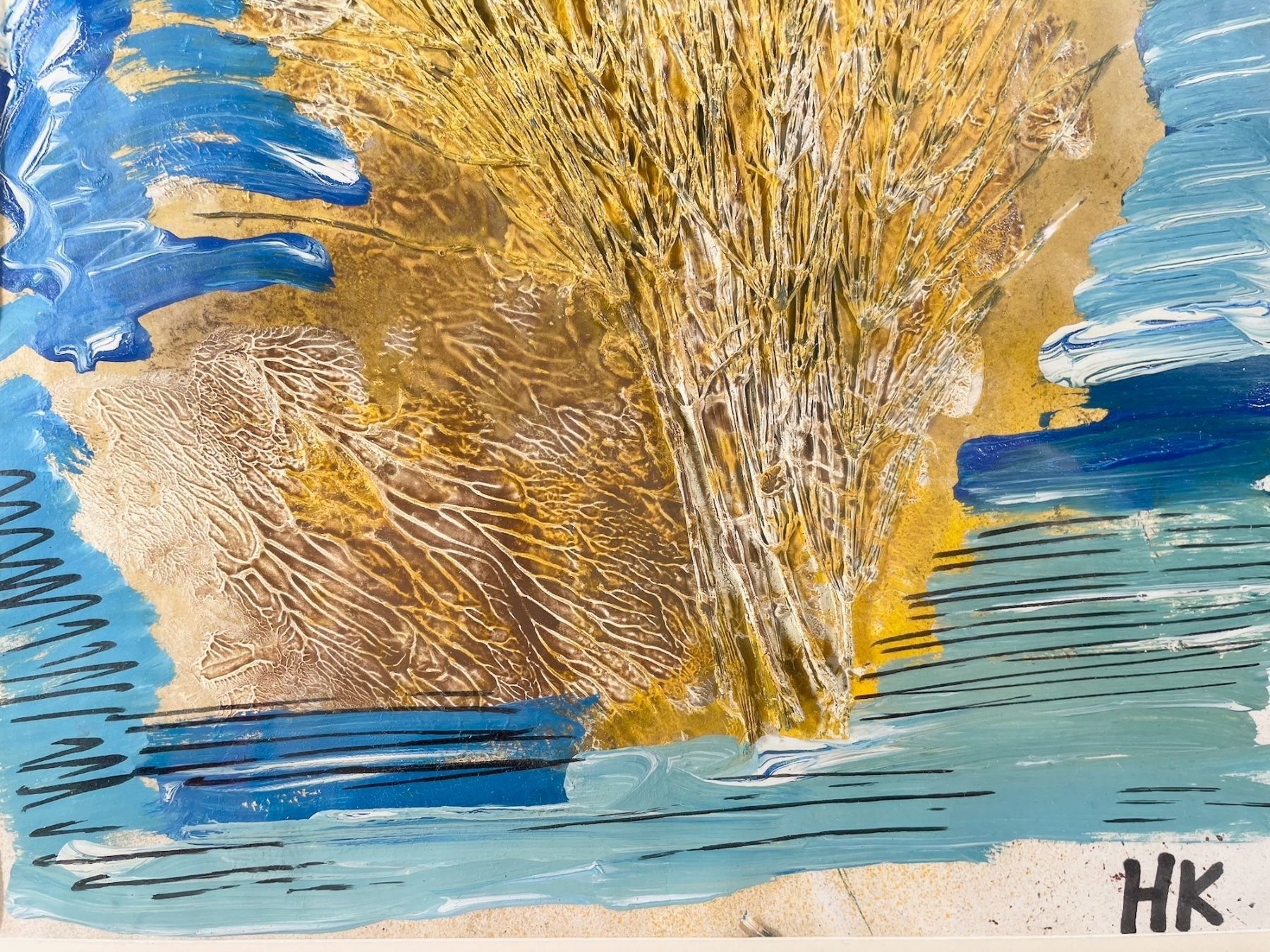 Dipinti: Acrylgemälde von Hans Krusi, monogrammiert H.K. – Usato da Basel venduto da Kaffee_und_Kunst 3