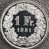 1 Franken 1981 stgl. / aus Münzsatz