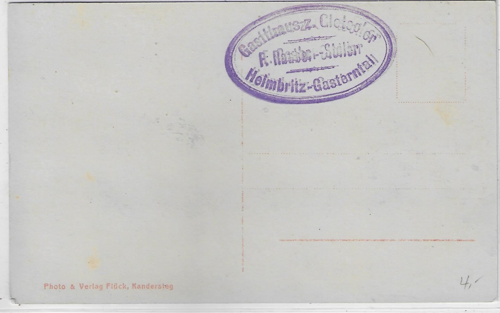 Cartoline postali: Gasternthal mit Hockenhorn – Usato da Ettingen venduto da Kartenplanet 1