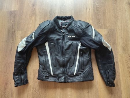 FLM Greyhound Motorrad Lederjacke mit Protektoren, Grösse 50