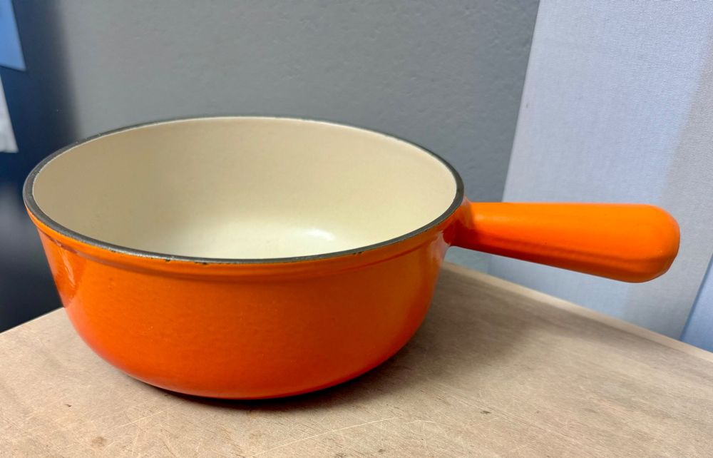 Faitout Le Creuset Orange 20 Cm – Caquelon Fonte Vintage, état Super