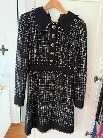 Dolce & Gabbana Kleid Tweed schwarz weiss Grösse ITA 40 (S)