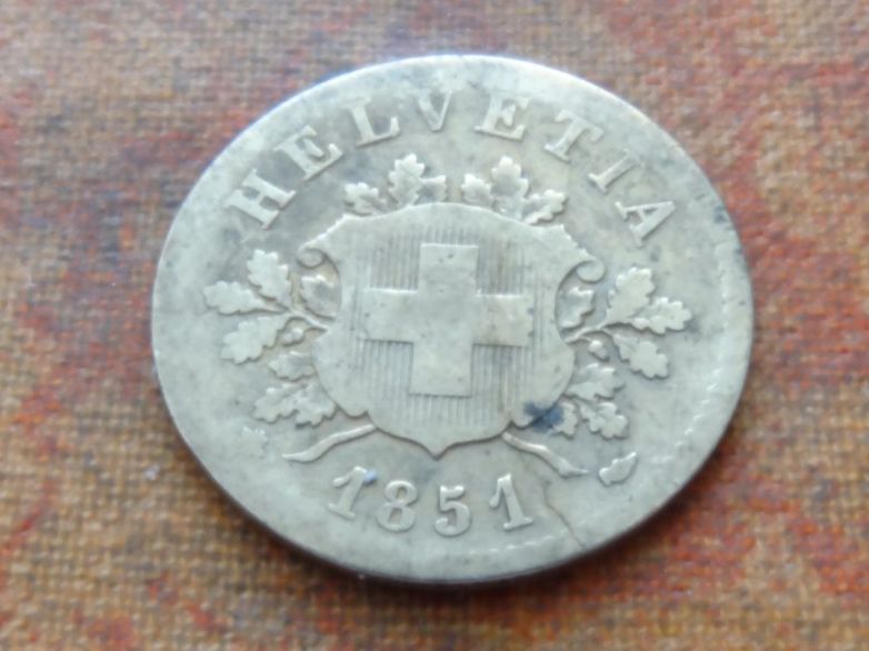 Tutti le monete: 10 Rp. 1851 – Usato da Romanel-sur-Lausanne venduto da Swift13