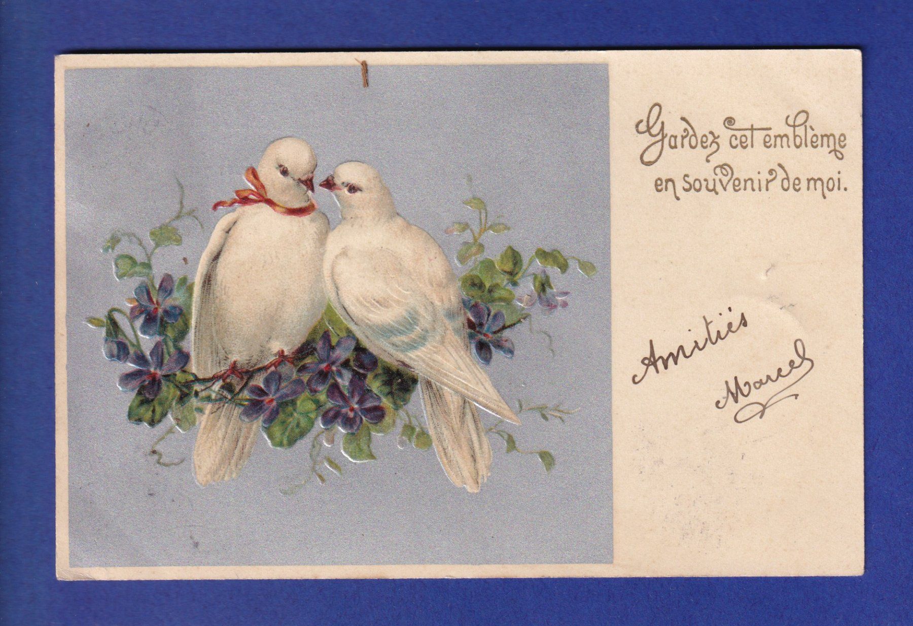 Cartes postales: OISEAU - Colombes - Carte gauffrée – D'occasion à Pully par nicecards-shop