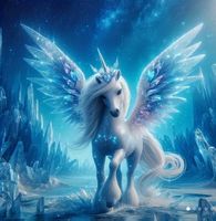 Diamond Painting: Majestätisches geflügeltes Einhorn 40x40cm