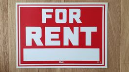 "FOR RENT" Schild aus USA