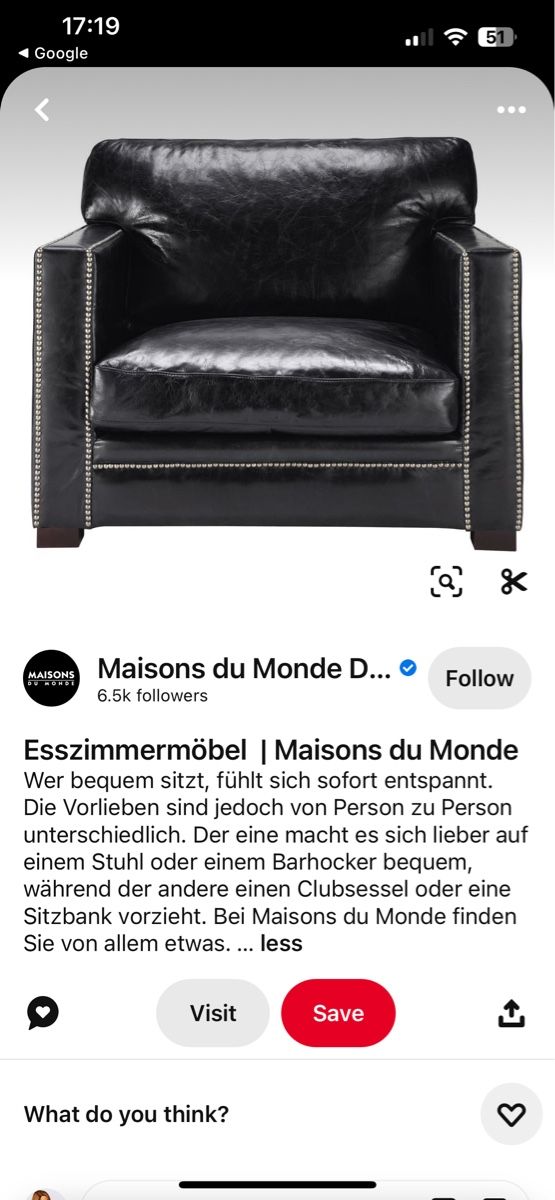 Maisons du monde Poltrone: Black Leather Dandy Armchair – Usato da Lutry venduto da jul_j2lg 8