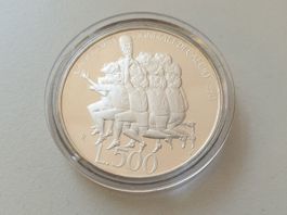 🇸🇲 San Marino 500 lire 1990 Silver **Proof**