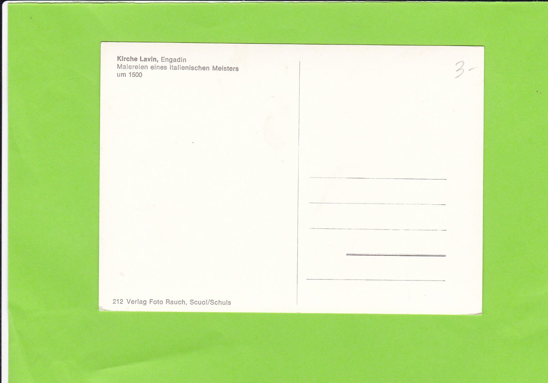 Cartoline postali: Kirche Lavin GR – Usato da St. Peterzell venduto da neckertal 1