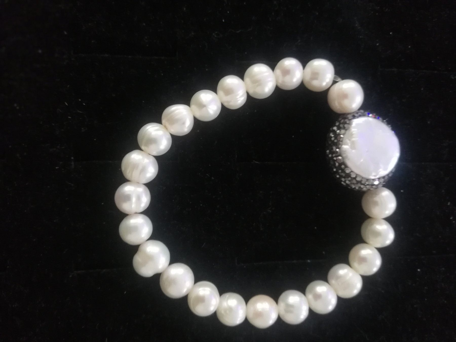 Armbänder & -reifen: SÜSSWASSER PERLEN ARMBAND mit Haematit Stein – Neu (gemäss Beschreibung) aus Steinhausen von ellako 1