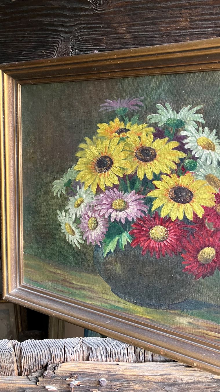 Dipinti: Tableau Gemälde fleurs Blumen signé – Usato da St-Cierges venduto da LeRegain 4