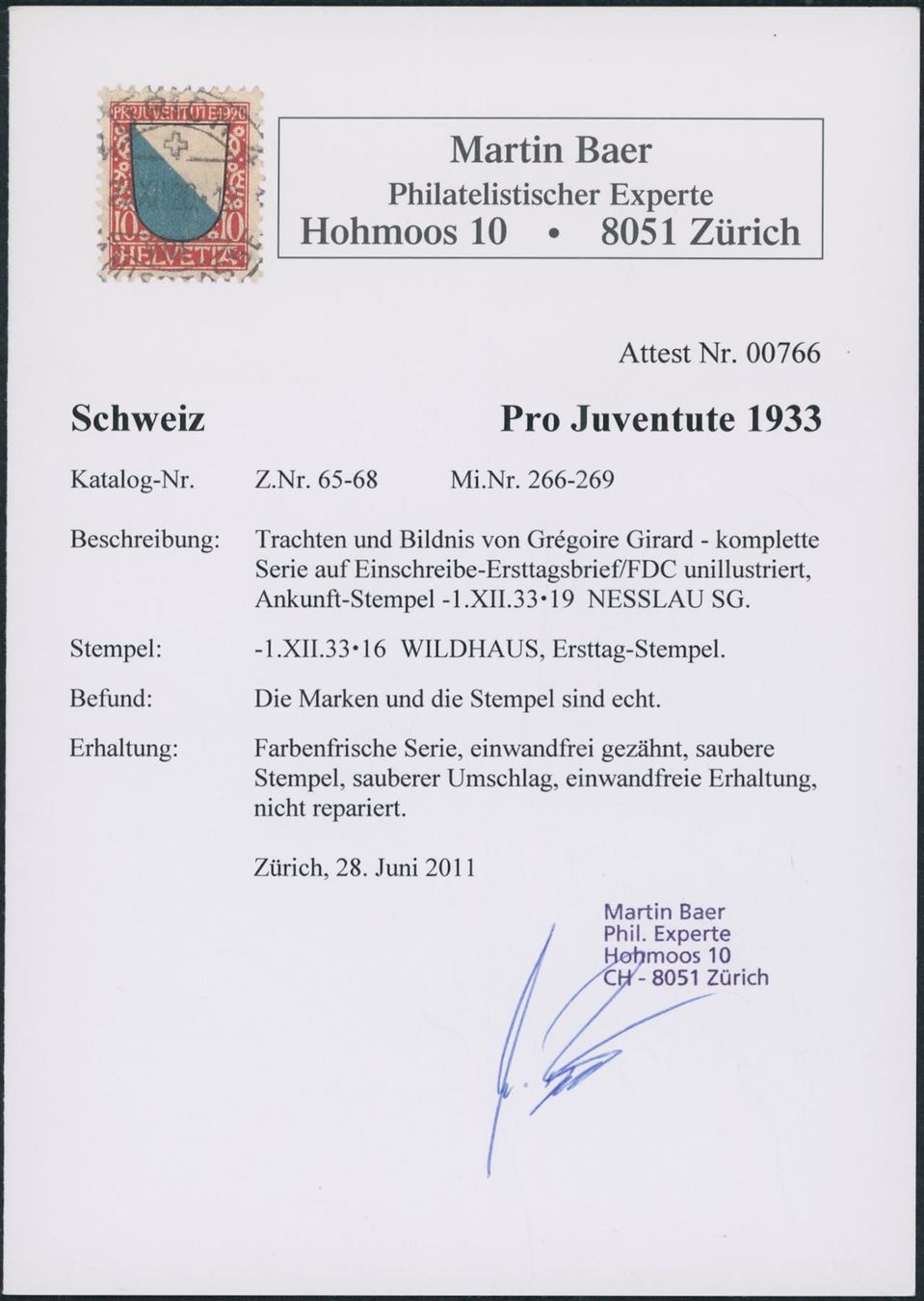Tutti i francobolli: 1933 - Pro Juventute - FDC ET – Usato da Schindellegi venduto da leecollect 2