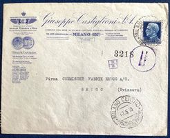 1943 Italien Zensurbrief / Mailand nach Brugg