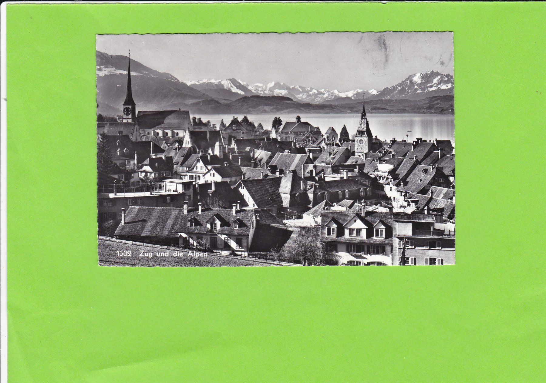 Cartoline postali: Zug und die Alpen – Usato da St. Peterzell venduto da neckertal